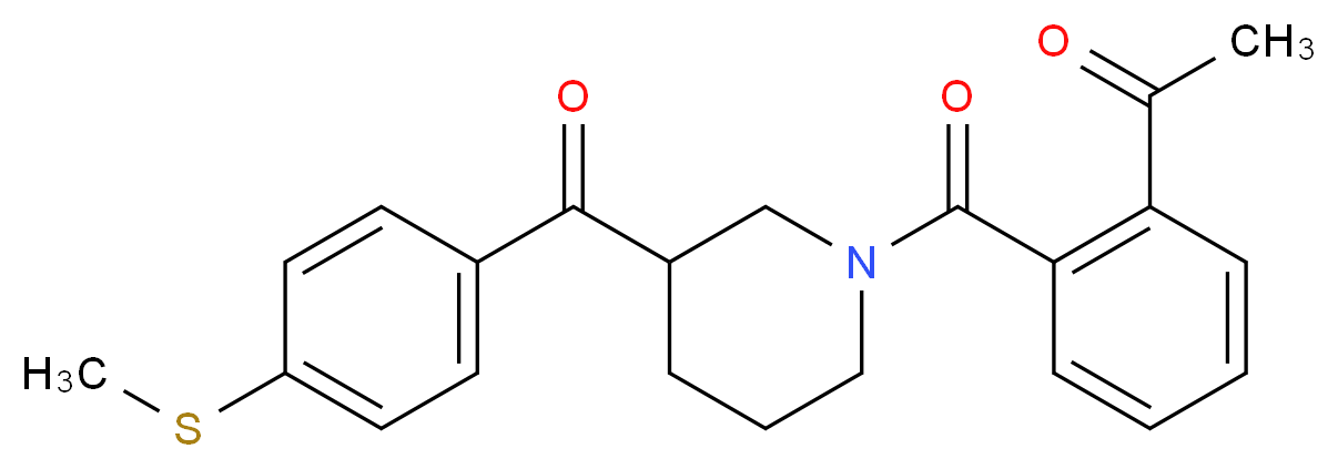 1-[2-({3-[4-(methylthio)benzoyl]-1-piperidinyl}carbonyl)phenyl]ethanone_分子结构_CAS_)