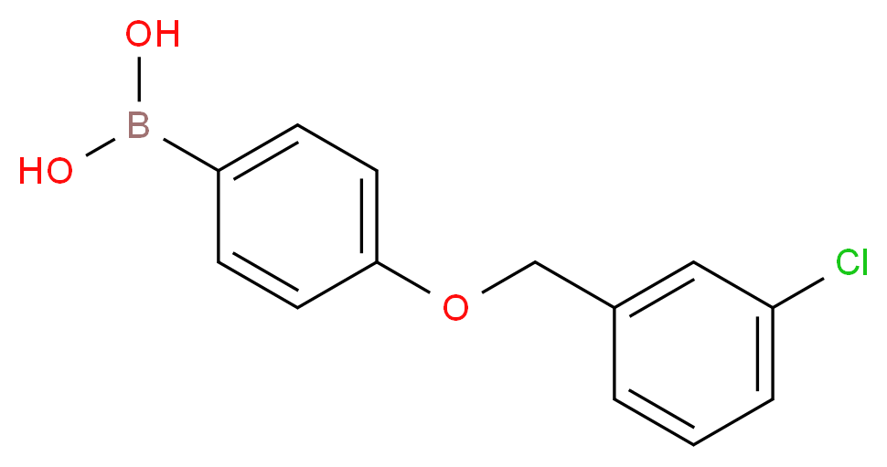 4-(3-chlorobenzyloxy)phenylboronic acid_分子结构_CAS_871125-96-1)