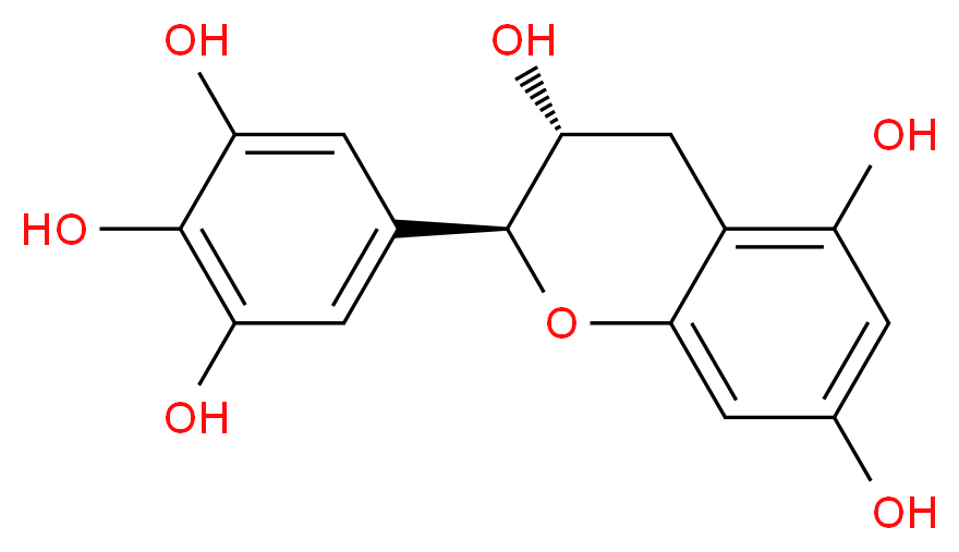 (2S,3R)-2-(3,4,5-trihydroxyphenyl)-3,4-dihydro-2H-1-benzopyran-3,5,7-triol_分子结构_CAS_3371-27-5