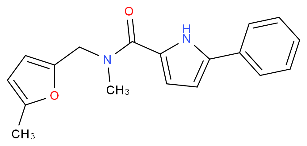 N-methyl-N-[(5-methyl-2-furyl)methyl]-5-phenyl-1H-pyrrole-2-carboxamide_分子结构_CAS_)