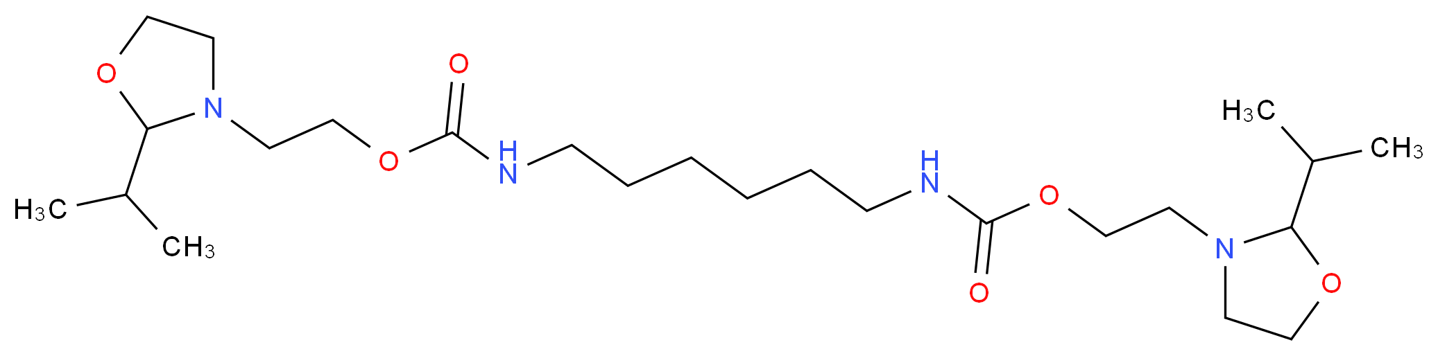 2-[2-(propan-2-yl)-1,3-oxazolidin-3-yl]ethyl N-{6-[({2-[2-(propan-2-yl)-1,3-oxazolidin-3-yl]ethoxy}carbonyl)amino]hexyl}carbamate_分子结构_CAS_59719-67-4