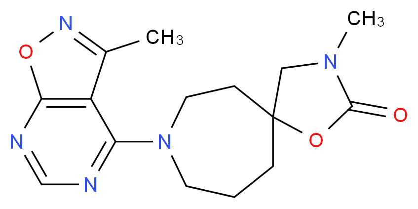 3-methyl-8-(3-methylisoxazolo[5,4-d]pyrimidin-4-yl)-1-oxa-3,8-diazaspiro[4.6]undecan-2-one_分子结构_CAS_)