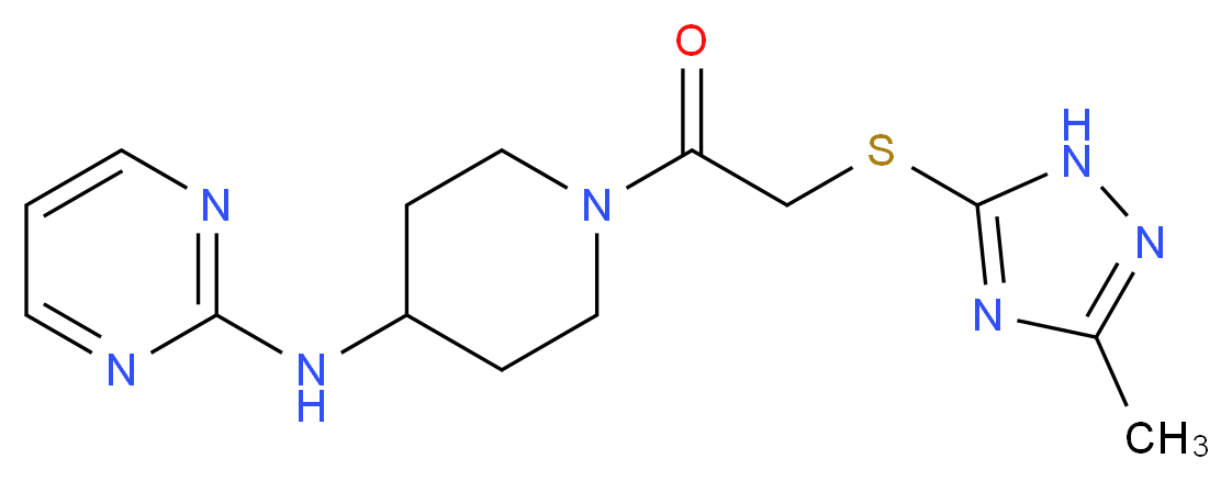 N-(1-{2-[(3-methyl-1H-1,2,4-triazol-5-yl)thio]acetyl}piperidin-4-yl)pyrimidin-2-amine_分子结构_CAS_)