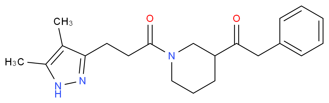 1-{1-[3-(4,5-dimethyl-1H-pyrazol-3-yl)propanoyl]-3-piperidinyl}-2-phenylethanone_分子结构_CAS_)