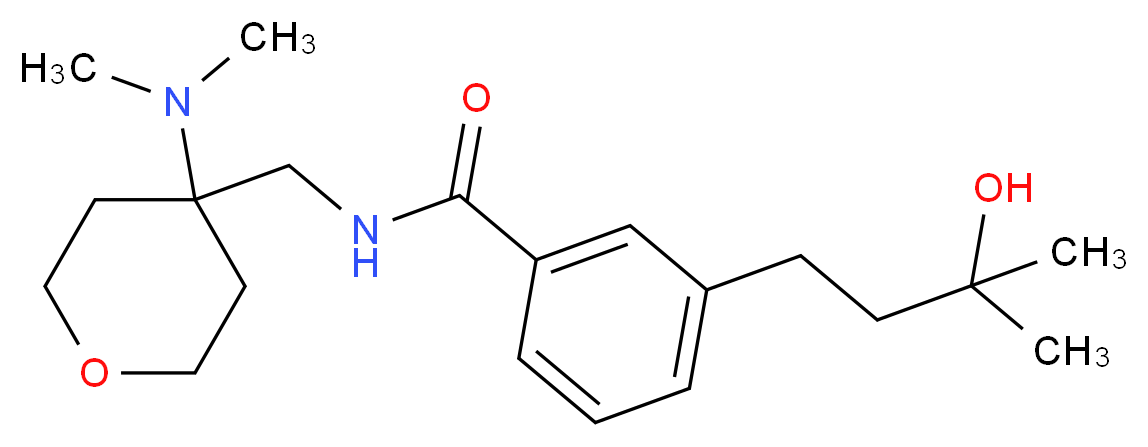 N-{[4-(dimethylamino)tetrahydro-2H-pyran-4-yl]methyl}-3-(3-hydroxy-3-methylbutyl)benzamide_分子结构_CAS_)
