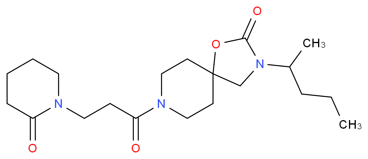 3-(1-methylbutyl)-8-[3-(2-oxopiperidin-1-yl)propanoyl]-1-oxa-3,8-diazaspiro[4.5]decan-2-one_分子结构_CAS_)