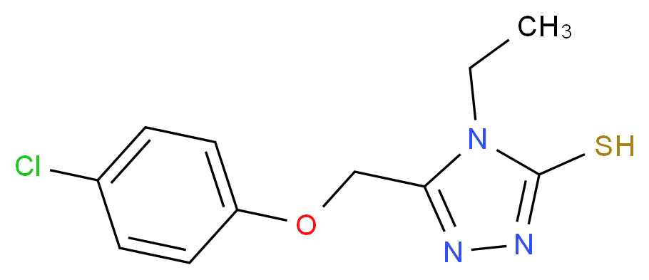 5-(4-chlorophenoxymethyl)-4-ethyl-4H-1,2,4-triazole-3-thiol_分子结构_CAS_335215-60-6