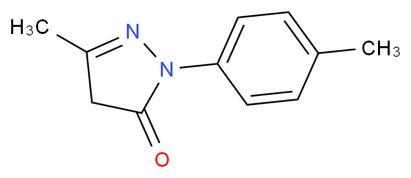 3-methyl-1-(4-methylphenyl)-4,5-dihydro-1H-pyrazol-5-one_分子结构_CAS_86-92-0