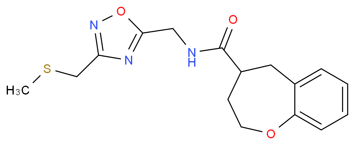 N-({3-[(methylthio)methyl]-1,2,4-oxadiazol-5-yl}methyl)-2,3,4,5-tetrahydro-1-benzoxepine-4-carboxamide_分子结构_CAS_)
