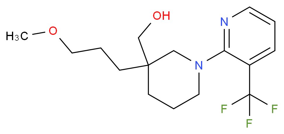 {3-(3-methoxypropyl)-1-[3-(trifluoromethyl)-2-pyridinyl]-3-piperidinyl}methanol_分子结构_CAS_)