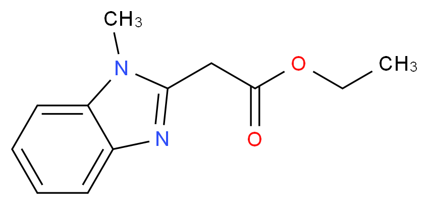 ethyl 2-(1-methyl-1H-1,3-benzodiazol-2-yl)acetate_分子结构_CAS_2735-61-7