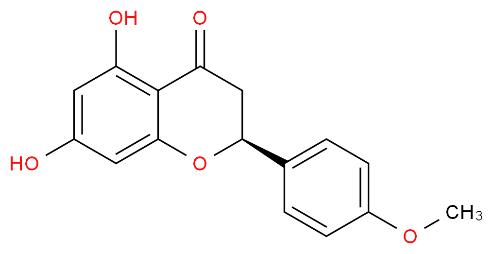 (2S)-5,7-dihydroxy-2-(4-methoxyphenyl)-3,4-dihydro-2H-1-benzopyran-4-one_分子结构_CAS_480-43-3