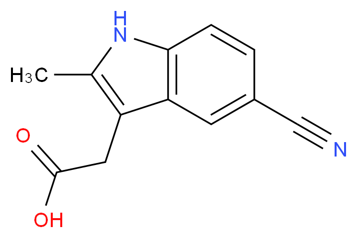 5-Cyano-2-methylindole-3-acetic acid_分子结构_CAS_13218-36-5)