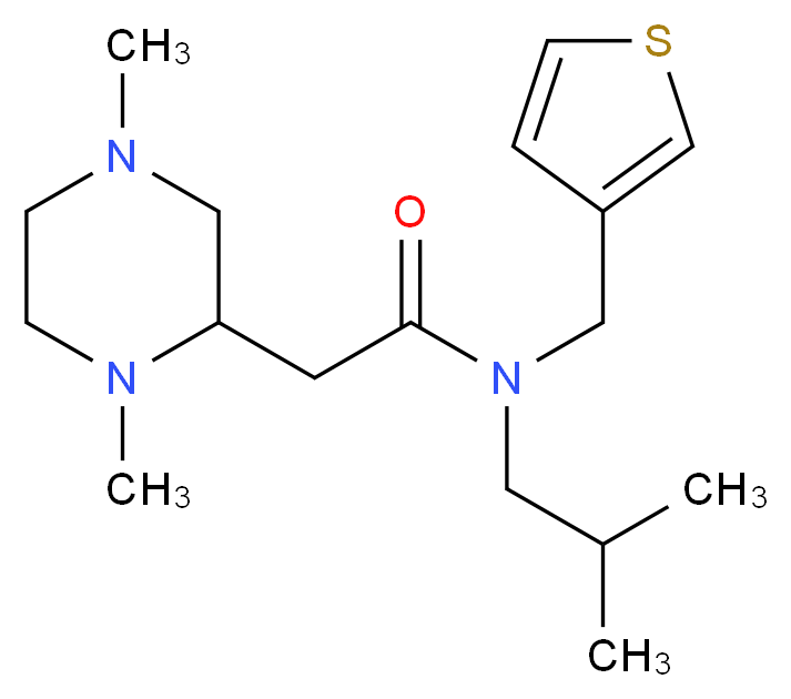2-(1,4-dimethylpiperazin-2-yl)-N-isobutyl-N-(3-thienylmethyl)acetamide_分子结构_CAS_)