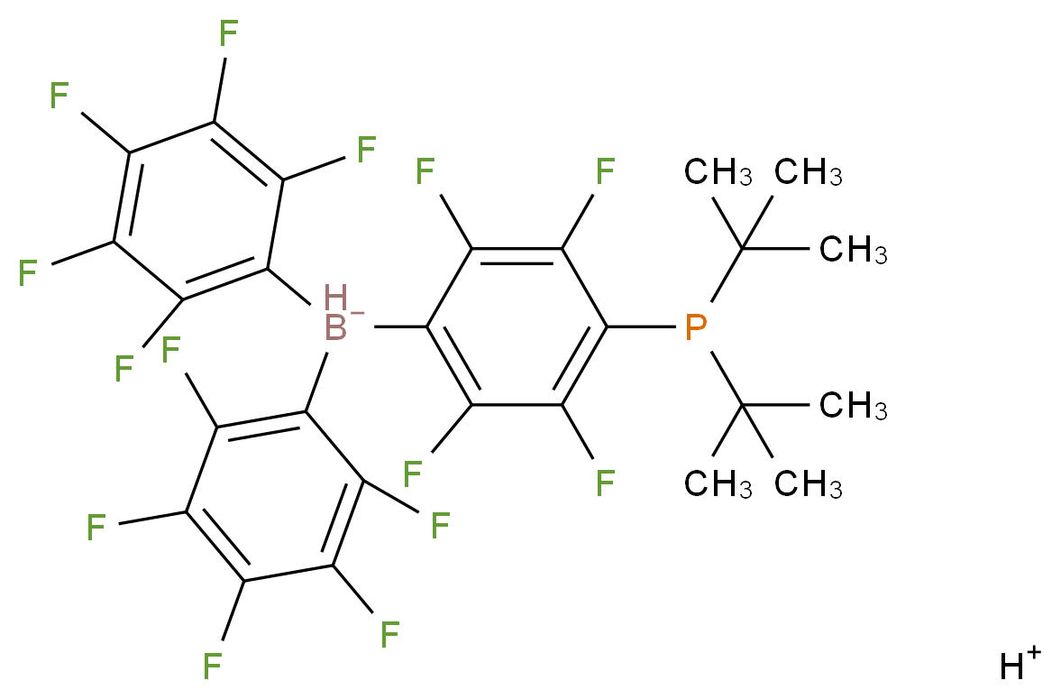 氢[4-二-叔丁基膦-2,3,5,6-四氟苯]氢双(2,3,4,5,6-五氟苯)硼酸盐_分子结构_CAS_952208-49-0)