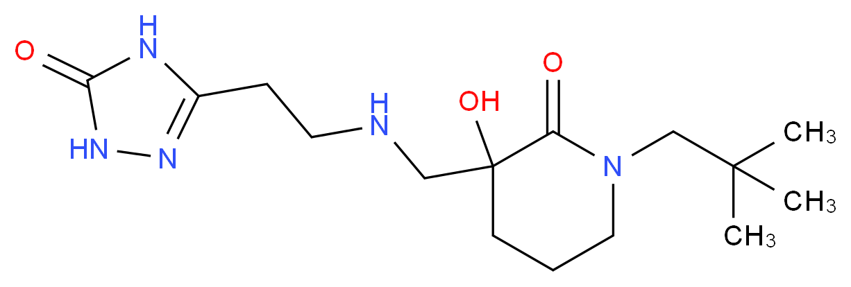 1-(2,2-dimethylpropyl)-3-hydroxy-3-({[2-(5-oxo-4,5-dihydro-1H-1,2,4-triazol-3-yl)ethyl]amino}methyl)piperidin-2-one_分子结构_CAS_)