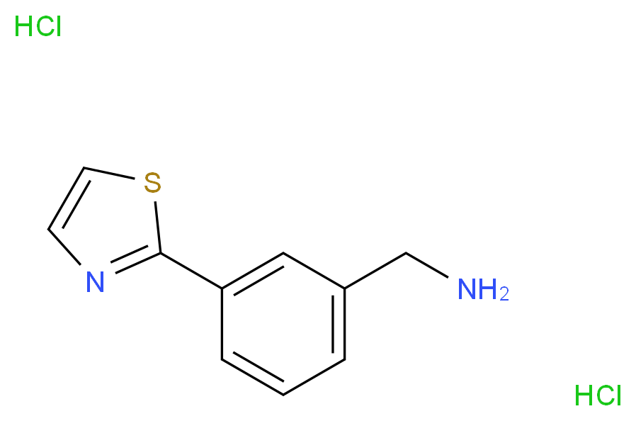 (3-(thiazol-2-yl)phenyl)methanamine dihydrochloride_分子结构_CAS_)
