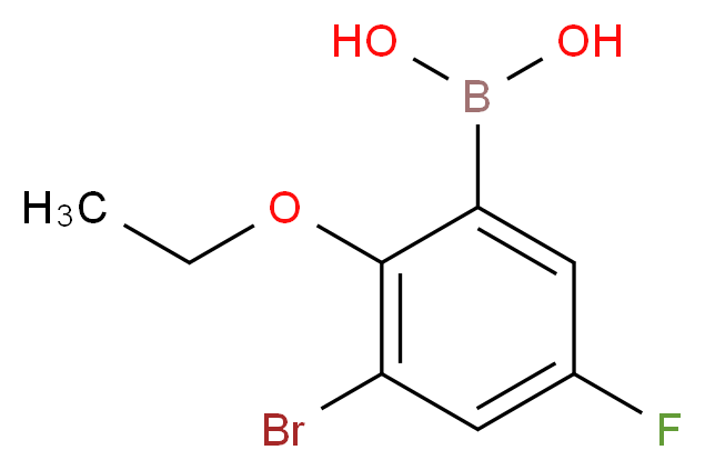 3-溴-2-乙氧基-5-氟苯基硼酸_分子结构_CAS_352534-82-8)