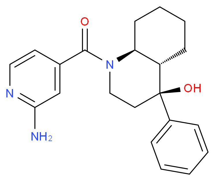 (4S*,4aS*,8aS*)-1-(2-aminoisonicotinoyl)-4-phenyldecahydro-4-quinolinol_分子结构_CAS_)