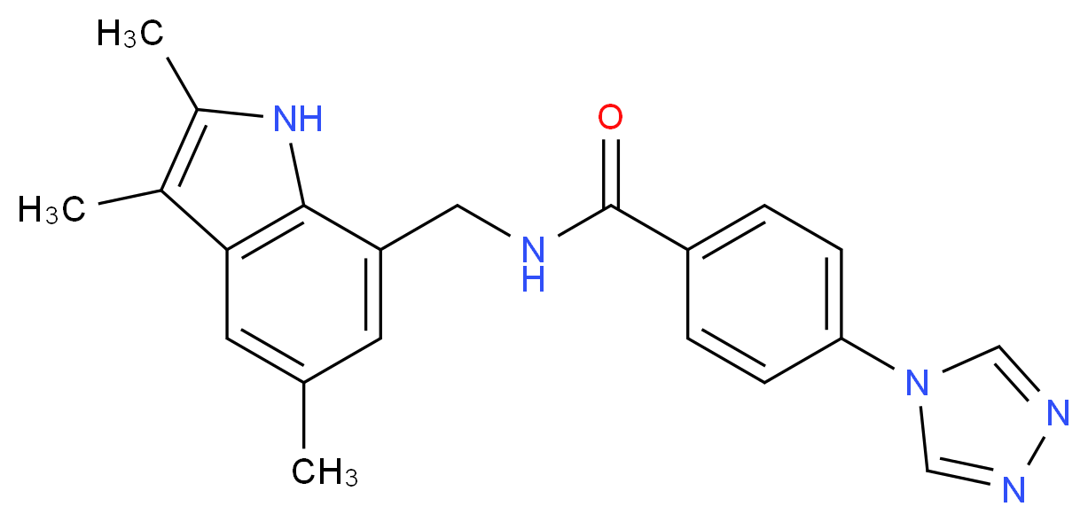 4-(4H-1,2,4-triazol-4-yl)-N-[(2,3,5-trimethyl-1H-indol-7-yl)methyl]benzamide_分子结构_CAS_)