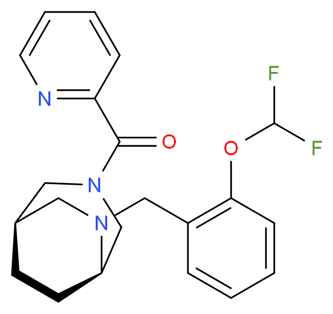 (1R*,5R*)-6-[2-(difluoromethoxy)benzyl]-3-(pyridin-2-ylcarbonyl)-3,6-diazabicyclo[3.2.2]nonane_分子结构_CAS_)