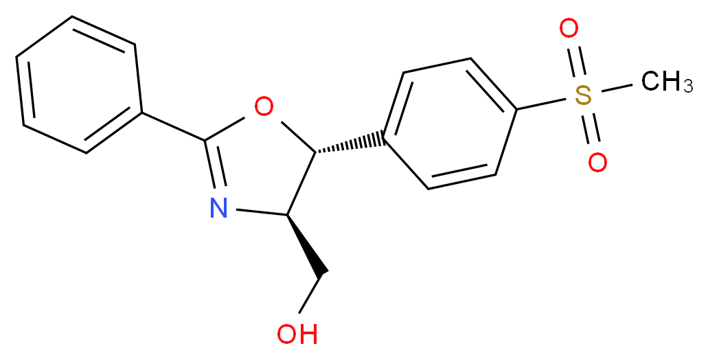 (4R,5R)-4,5-Dihydro-5-[4-(methylsulfonyl)phenyl]-2-phenyl-4-oxazolemethanol_分子结构_CAS_96795-00-5)