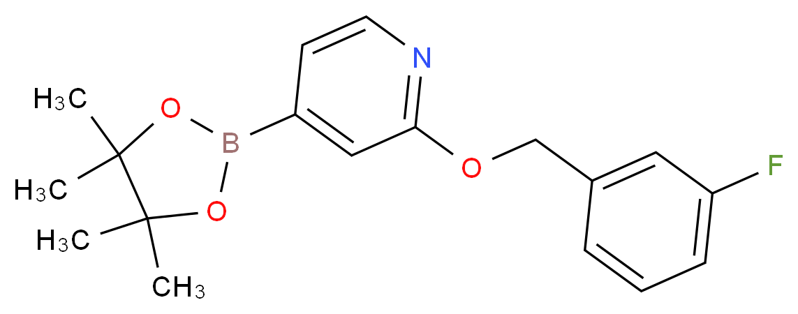 2-((3-Fluorobenzyl)oxy)-4-(4,4,5,5-tetraMethyl-1,3,2-dioxaborolan-2-yl)pyridine_分子结构_CAS_1346708-04-0)