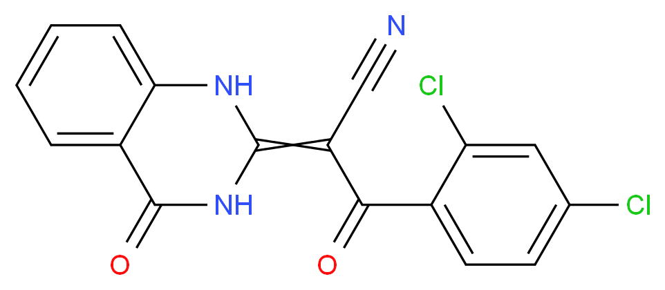 3-(2,4-dichlorophenyl)-3-oxo-2-(4-oxo-1,2,3,4-tetrahydroquinazolin-2-ylidene)propanenitrile_分子结构_CAS_302803-72-1