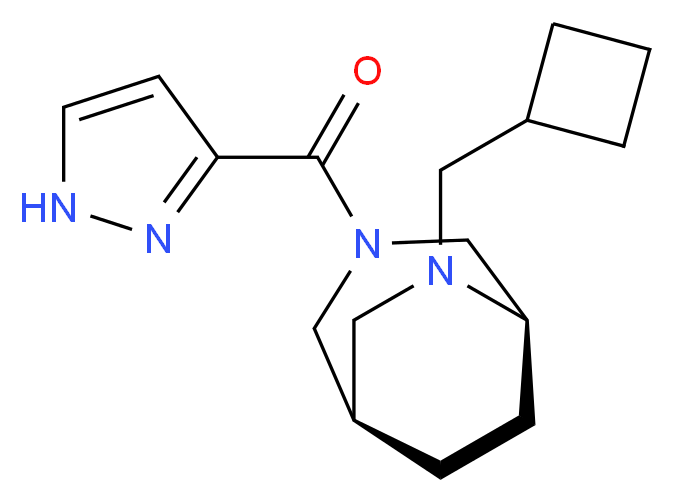 (1R*,5R*)-6-(cyclobutylmethyl)-3-(1H-pyrazol-3-ylcarbonyl)-3,6-diazabicyclo[3.2.2]nonane_分子结构_CAS_)