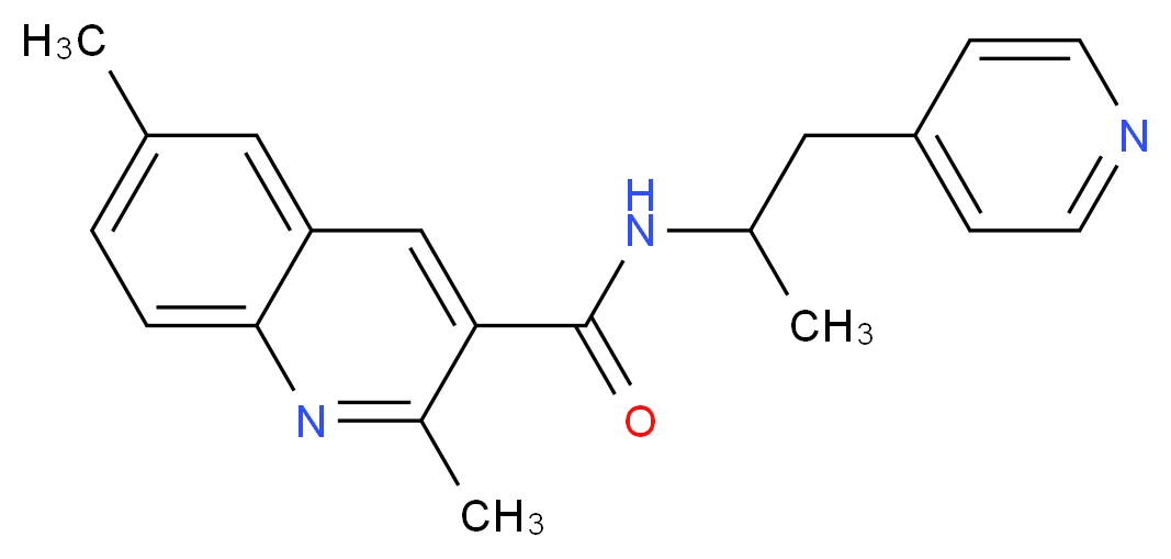 2,6-dimethyl-N-(1-methyl-2-pyridin-4-ylethyl)quinoline-3-carboxamide_分子结构_CAS_)