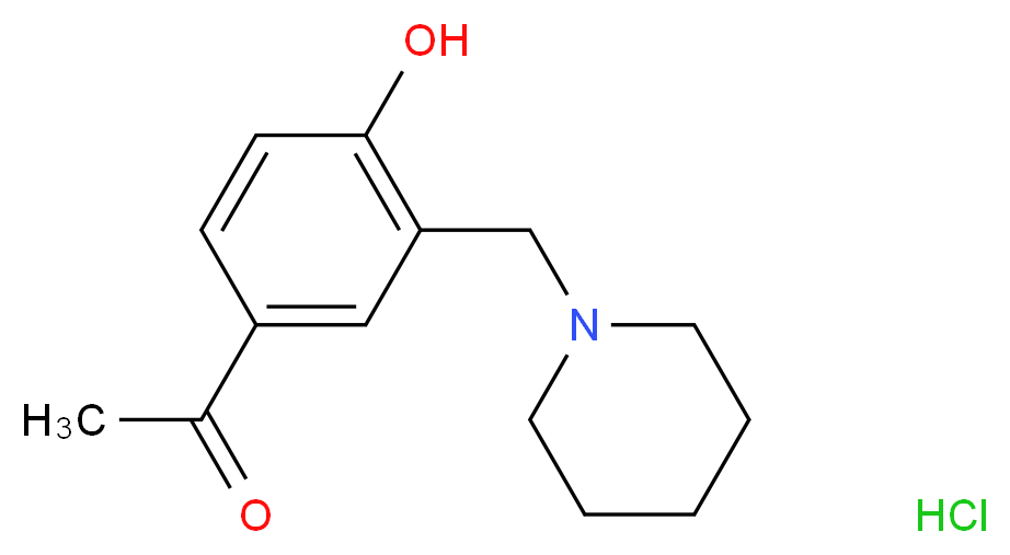 1-[4-hydroxy-3-(piperidin-1-ylmethyl)phenyl]ethanone hydrochloride_分子结构_CAS_92500-17-9)