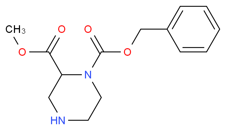 Piperazine-1,2-dicarboxylic acid 1-benzyl ester 2-methyl ester_分子结构_CAS_126937-43-7)