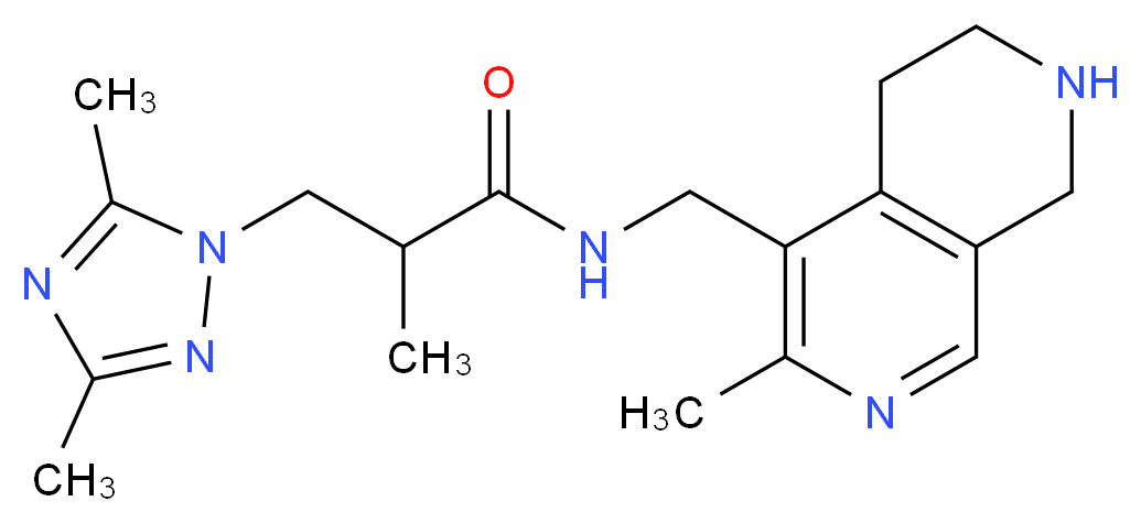 3-(3,5-dimethyl-1H-1,2,4-triazol-1-yl)-2-methyl-N-[(3-methyl-5,6,7,8-tetrahydro-2,7-naphthyridin-4-yl)methyl]propanamide_分子结构_CAS_)