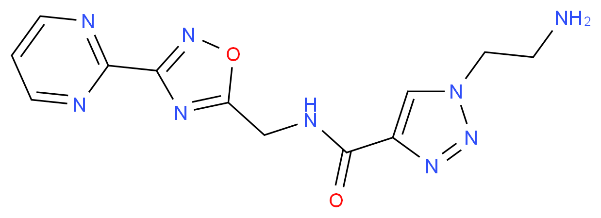 1-(2-aminoethyl)-N-[(3-pyrimidin-2-yl-1,2,4-oxadiazol-5-yl)methyl]-1H-1,2,3-triazole-4-carboxamide_分子结构_CAS_)