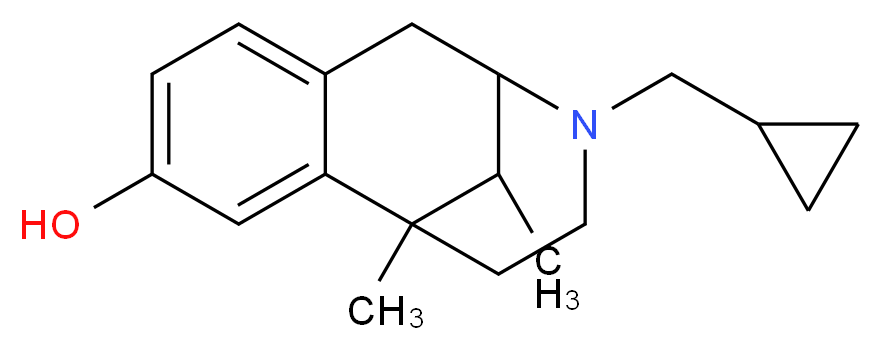 10-(cyclopropylmethyl)-1,13-dimethyl-10-azatricyclo[7.3.1.0<sup>2</sup>,<sup>7</sup>]trideca-2,4,6-trien-4-ol_分子结构_CAS_7346-09-0