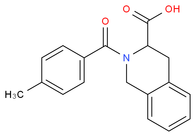 2-(4-methylbenzoyl)-1,2,3,4-tetrahydroisoquinoline-3-carboxylic acid_分子结构_CAS_436811-20-0