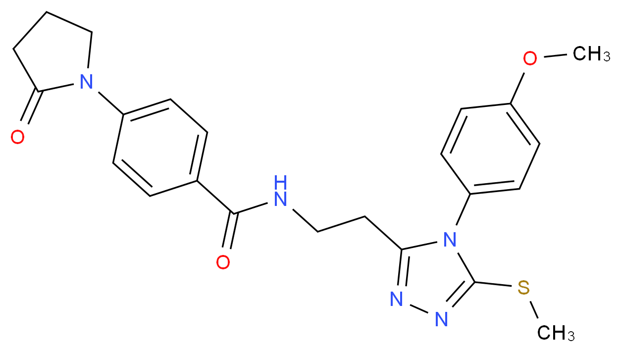 N-{2-[4-(4-methoxyphenyl)-5-(methylthio)-4H-1,2,4-triazol-3-yl]ethyl}-4-(2-oxo-1-pyrrolidinyl)benzamide_分子结构_CAS_)