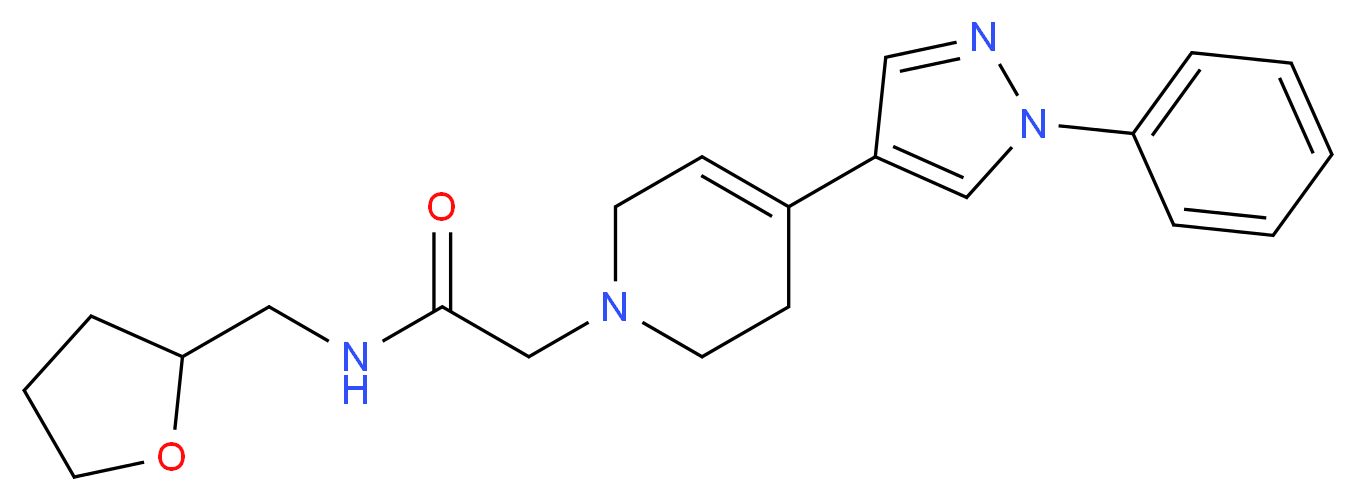 2-[4-(1-phenyl-1H-pyrazol-4-yl)-3,6-dihydropyridin-1(2H)-yl]-N-(tetrahydrofuran-2-ylmethyl)acetamide_分子结构_CAS_)