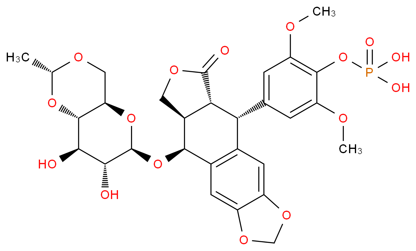 {4-[(10R,11R,15R,16S)-16-{[(2R,4aR,6R,7R,8R,8aS)-7,8-dihydroxy-2-methyl-hexahydro-2H-pyrano[3,2-d][1,3]dioxin-6-yl]oxy}-12-oxo-4,6,13-trioxatetracyclo[7.7.0.0<sup>3</sup>,<sup>7</sup>.0<sup>1</sup><sup>1</sup>,<sup>1</sup><sup>5</sup>]hexadeca-1(9),2,7-trien-10-yl]-2,6-dimethoxyphenoxy}phosphonic acid_分子结构_CAS_117091-64-2