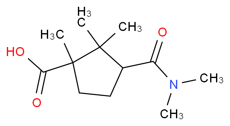 3-(dimethylcarbamoyl)-1,2,2-trimethylcyclopentane-1-carboxylic acid_分子结构_CAS_91691-00-8