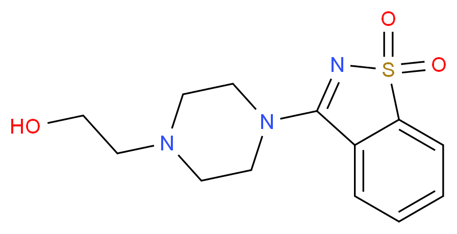 3-[4-(2-hydroxyethyl)piperazin-1-yl]-1λ<sup>6</sup>,2-benzothiazole-1,1-dione_分子结构_CAS_421570-23-2