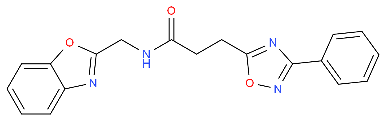 N-(1,3-benzoxazol-2-ylmethyl)-3-(3-phenyl-1,2,4-oxadiazol-5-yl)propanamide_分子结构_CAS_)