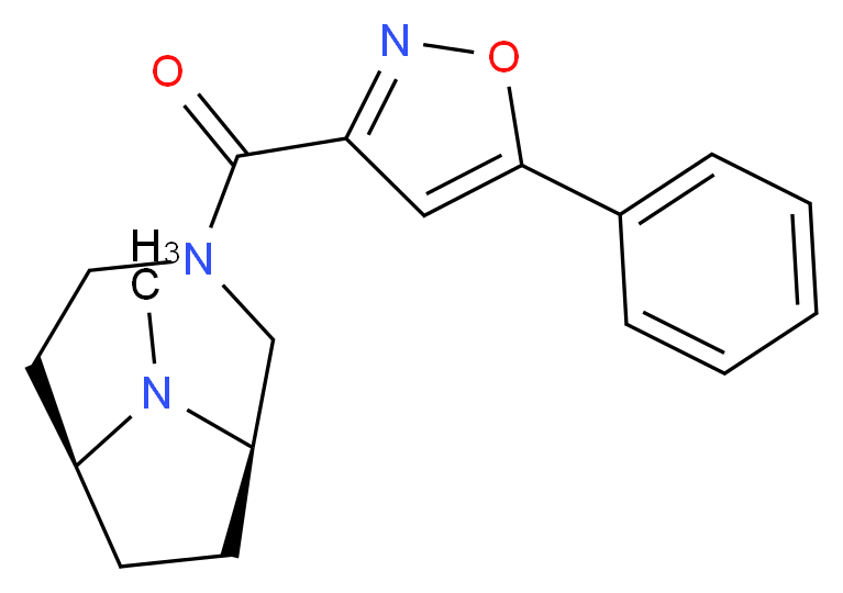 (1R*,6S*)-9-methyl-3-[(5-phenylisoxazol-3-yl)carbonyl]-3,9-diazabicyclo[4.2.1]nonane_分子结构_CAS_)
