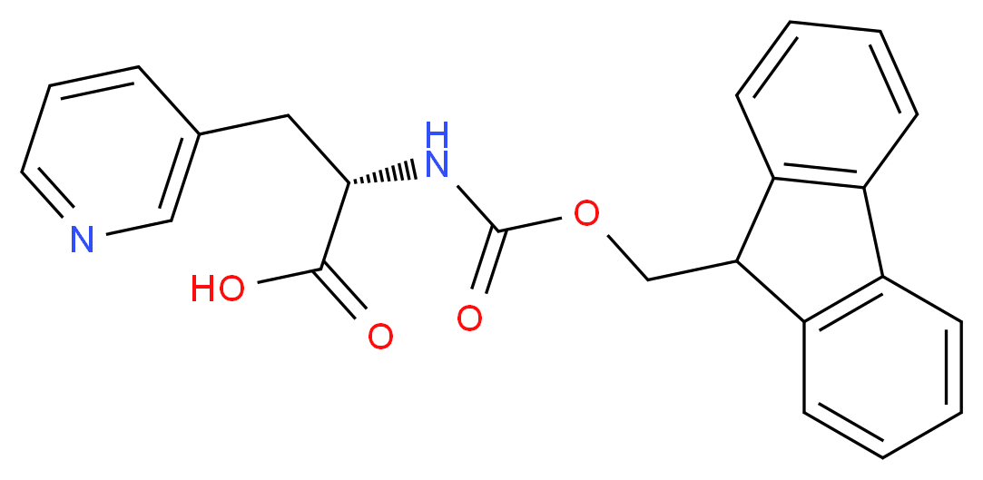 (2S)-2-{[(9H-fluoren-9-ylmethoxy)carbonyl]amino}-3-(pyridin-3-yl)propanoic acid_分子结构_CAS_175453-07-3