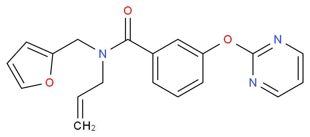 N-allyl-N-(2-furylmethyl)-3-(pyrimidin-2-yloxy)benzamide_分子结构_CAS_)