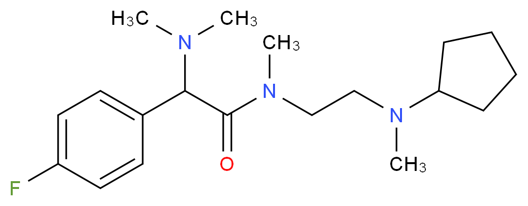 N-{2-[cyclopentyl(methyl)amino]ethyl}-2-(dimethylamino)-2-(4-fluorophenyl)-N-methylacetamide_分子结构_CAS_)