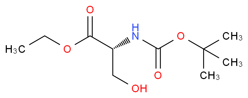 ethyl (2R)-2-{[(tert-butoxy)carbonyl]amino}-3-hydroxypropanoate_分子结构_CAS_1146954-88-2