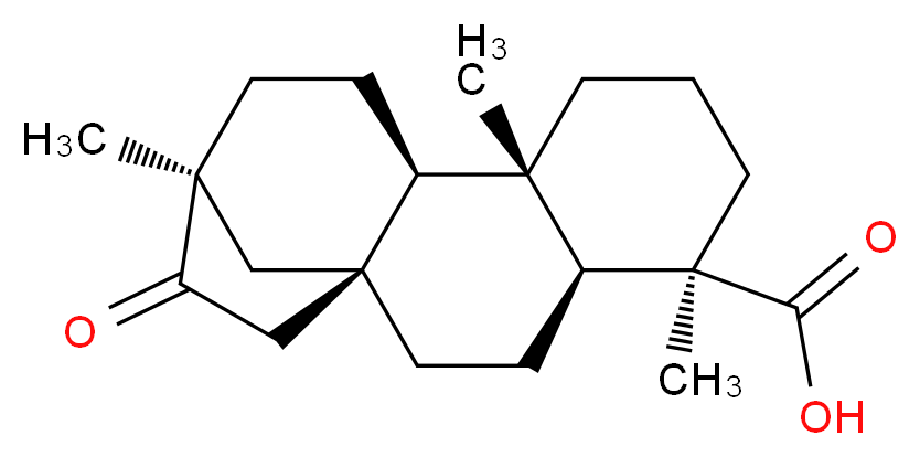 (1R,4S,5R,9S,10R,13S)-5,9,13-trimethyl-14-oxotetracyclo[11.2.1.0<sup>1</sup>,<sup>1</sup><sup>0</sup>.0<sup>4</sup>,<sup>9</sup>]hexadecane-5-carboxylic acid_分子结构_CAS_27975-19-5