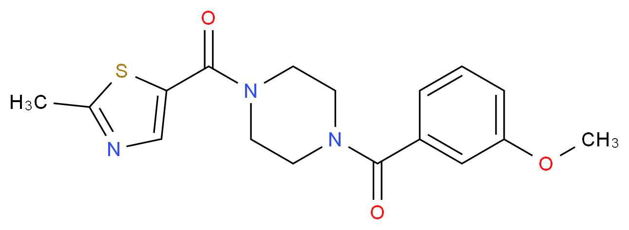 1-(3-methoxybenzoyl)-4-[(2-methyl-1,3-thiazol-5-yl)carbonyl]piperazine_分子结构_CAS_)