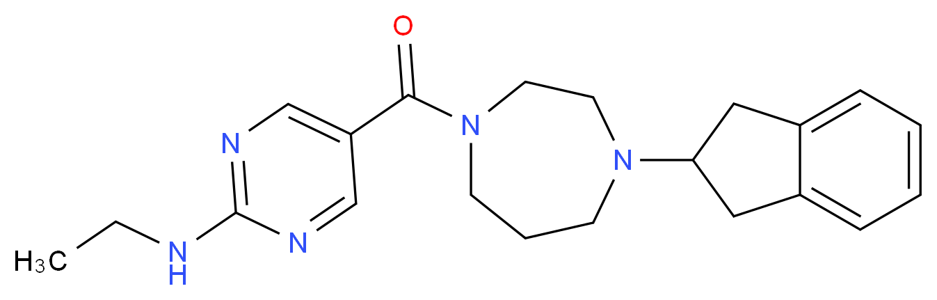 5-{[4-(2,3-dihydro-1H-inden-2-yl)-1,4-diazepan-1-yl]carbonyl}-N-ethyl-2-pyrimidinamine_分子结构_CAS_)